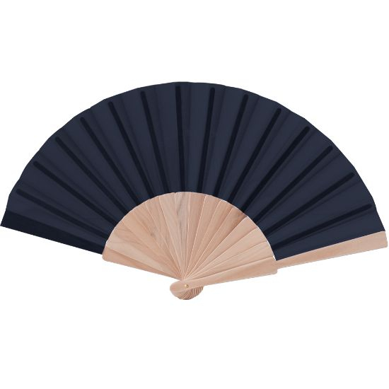 Éventail personnalisé - Wood Bleu marine